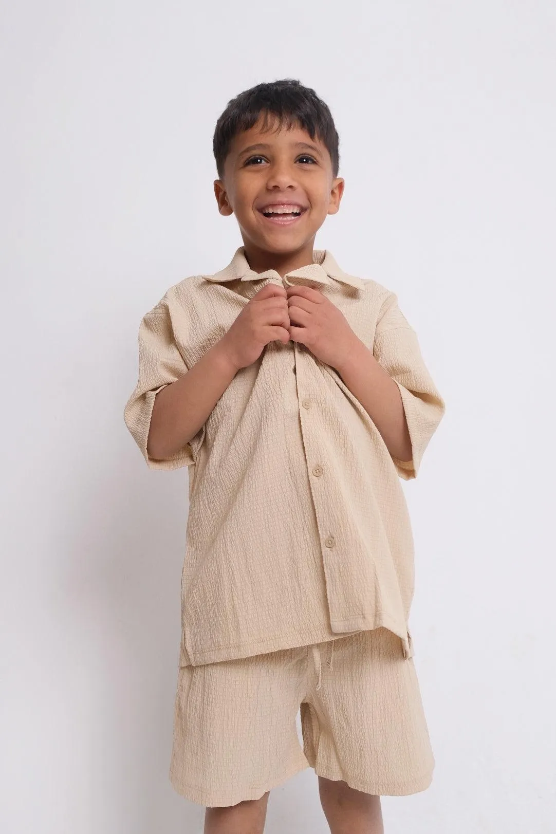 Beige 2-teiliges Outfit-Set