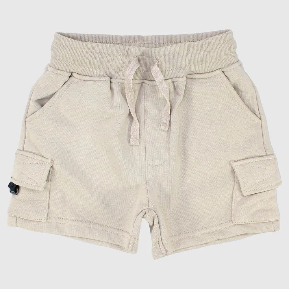Beige Bequeme Baumwollshorts