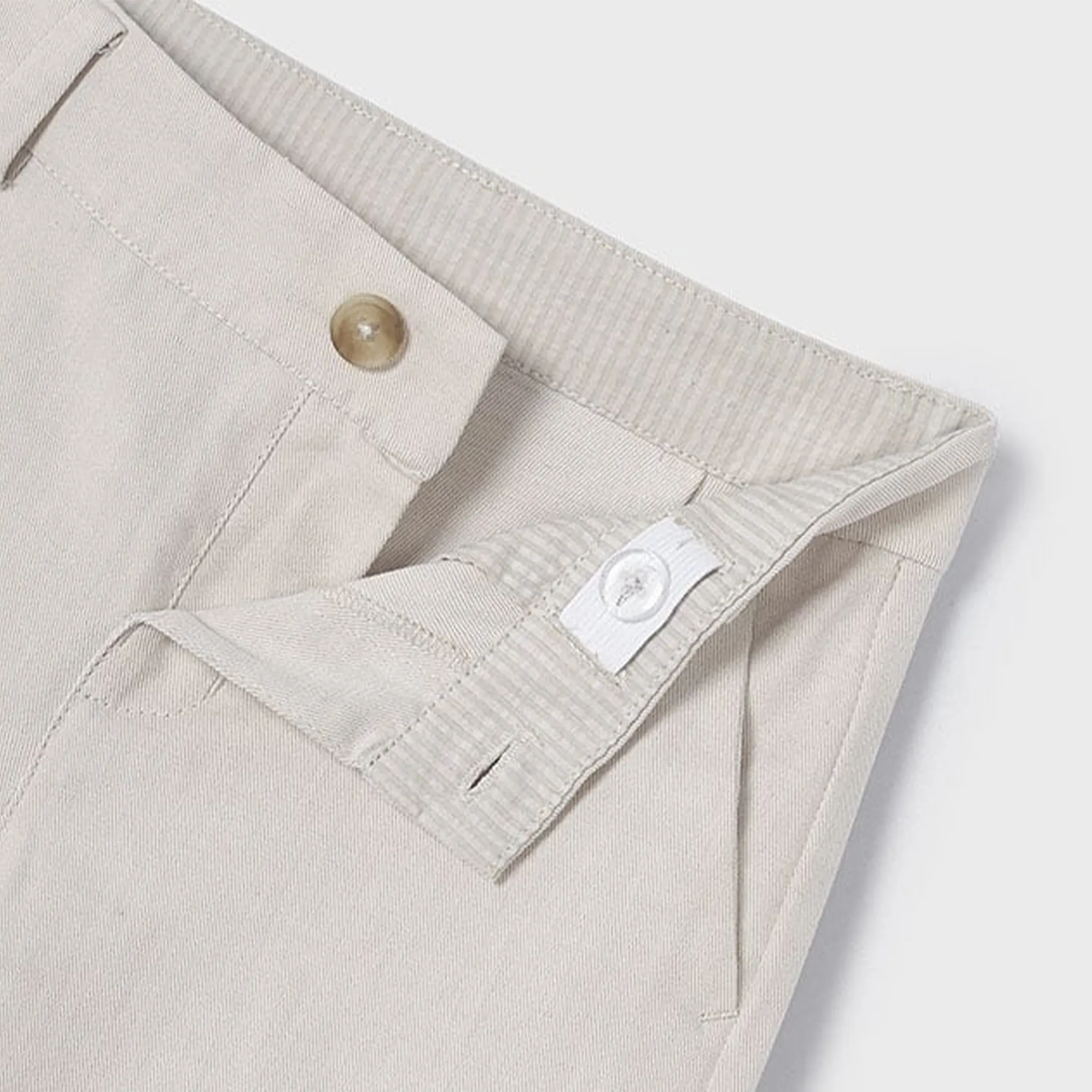 Beige Leinen Anzughose