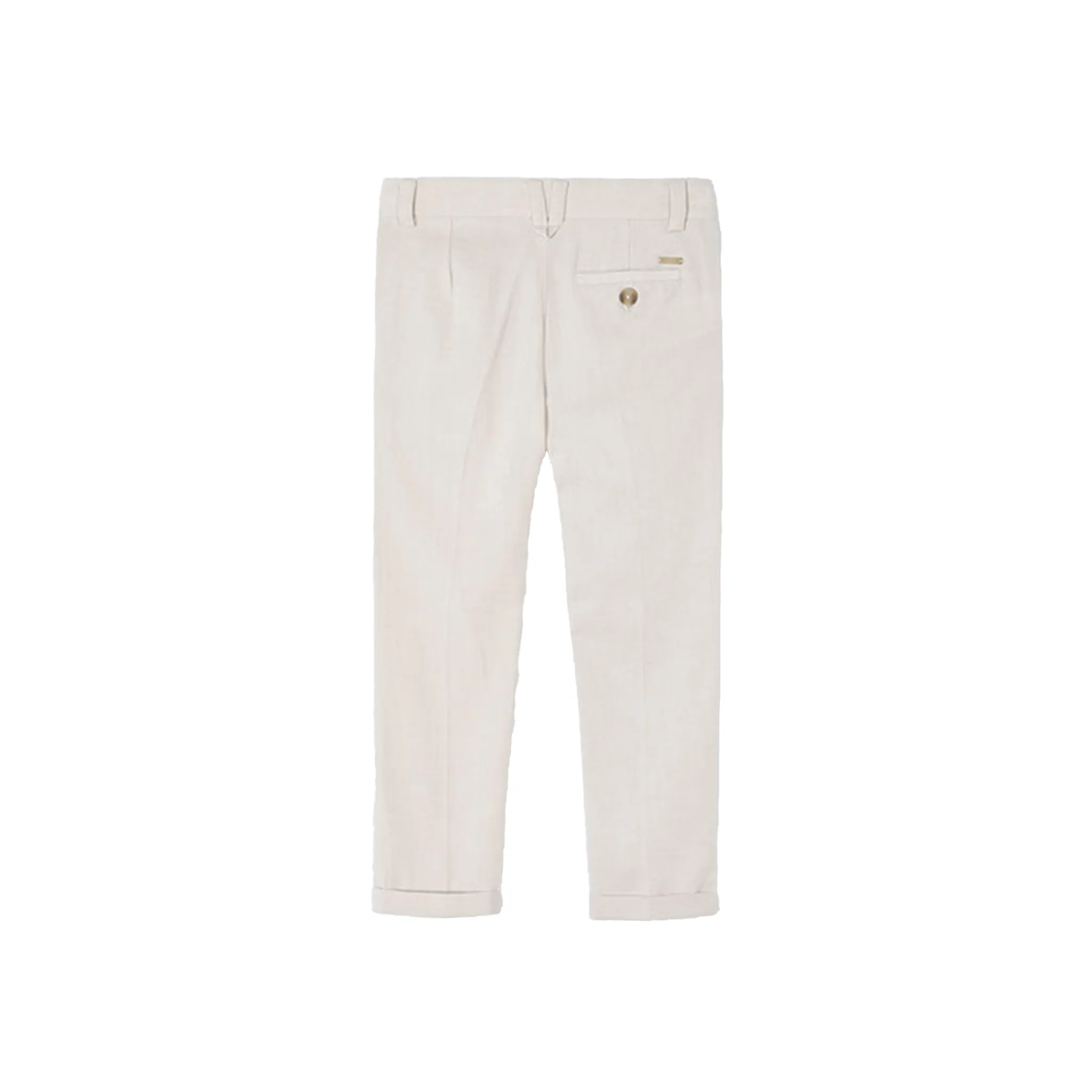 Beige Leinen Anzughose