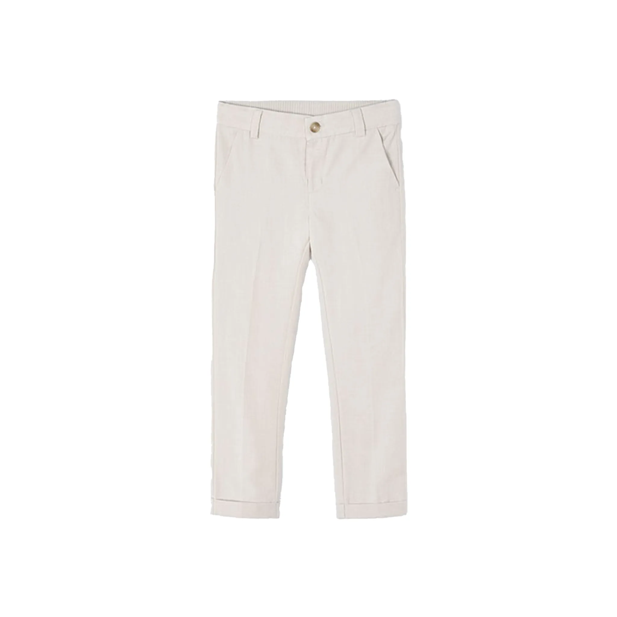 Beige Leinen Anzughose
