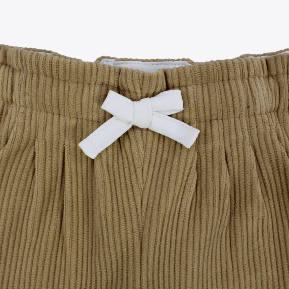 Beige Rippenvelours-Hose