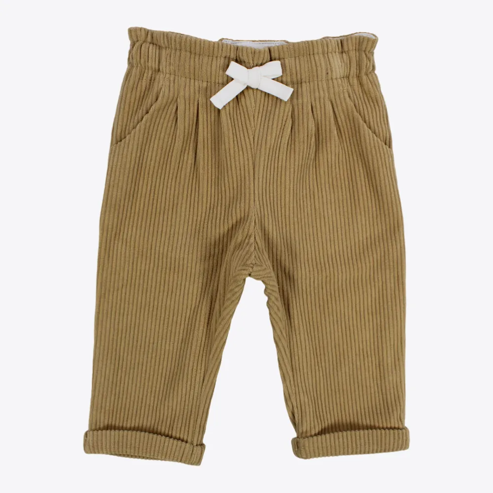 Beige Rippenvelours-Hose