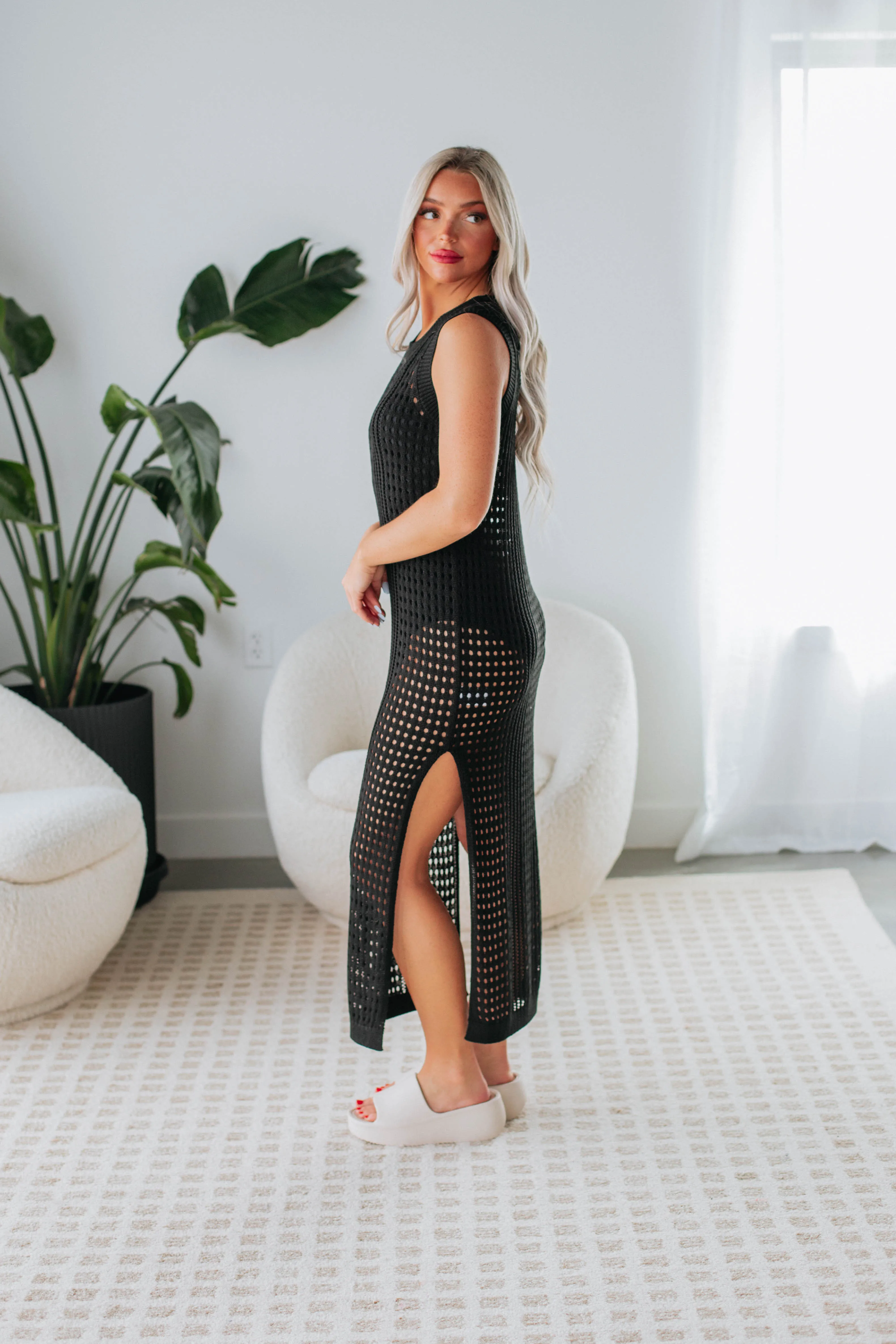 Belinda Häkelkleid - Schwarz