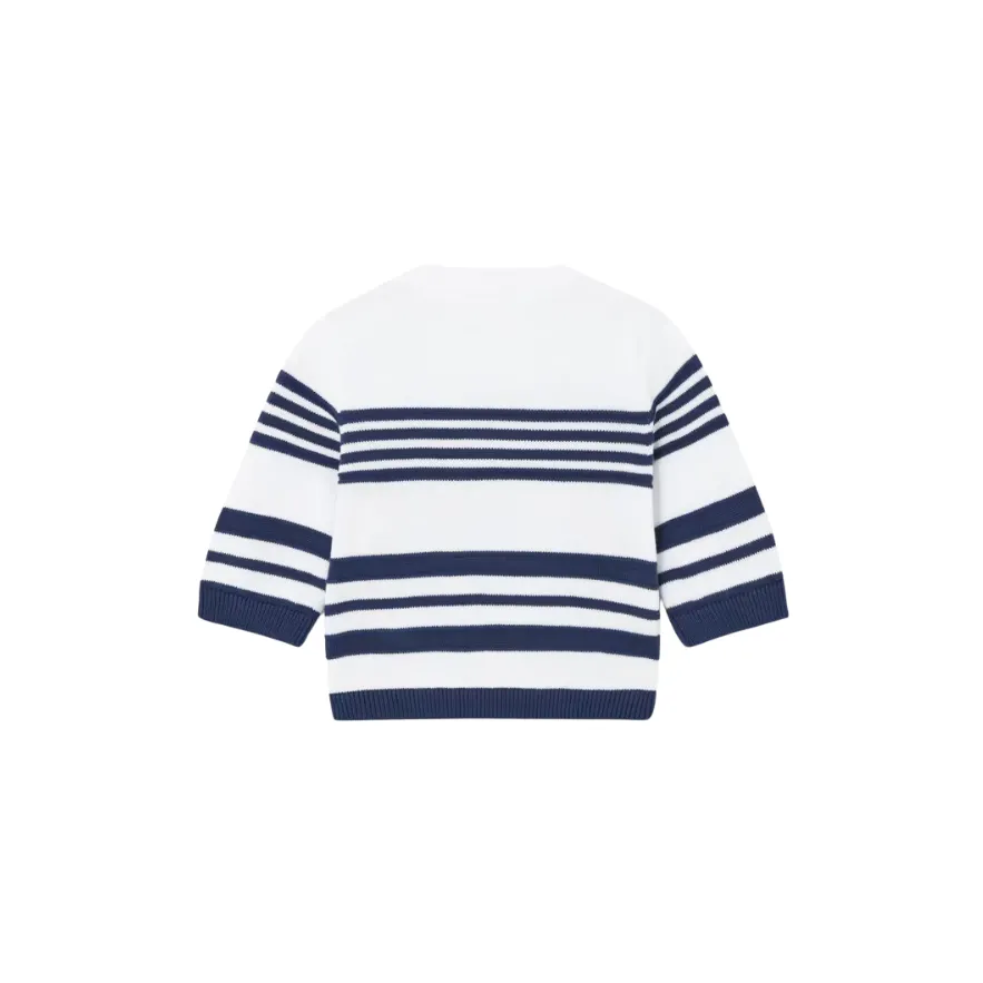 Bessere Baumwoll-Strickpullover - Weiß/Marine von Mayoral - ENDVerkauf