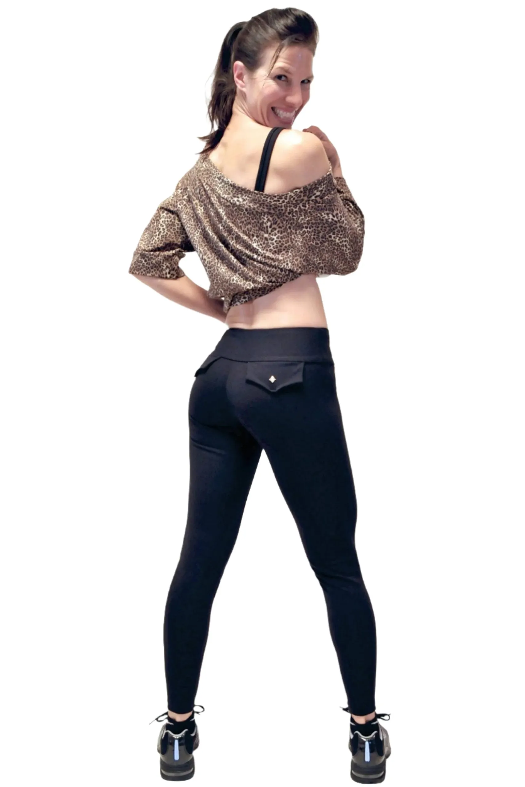 Bia Brazil Activewear Leggings mit aufgesetzter Tasche LE426 Schwarz