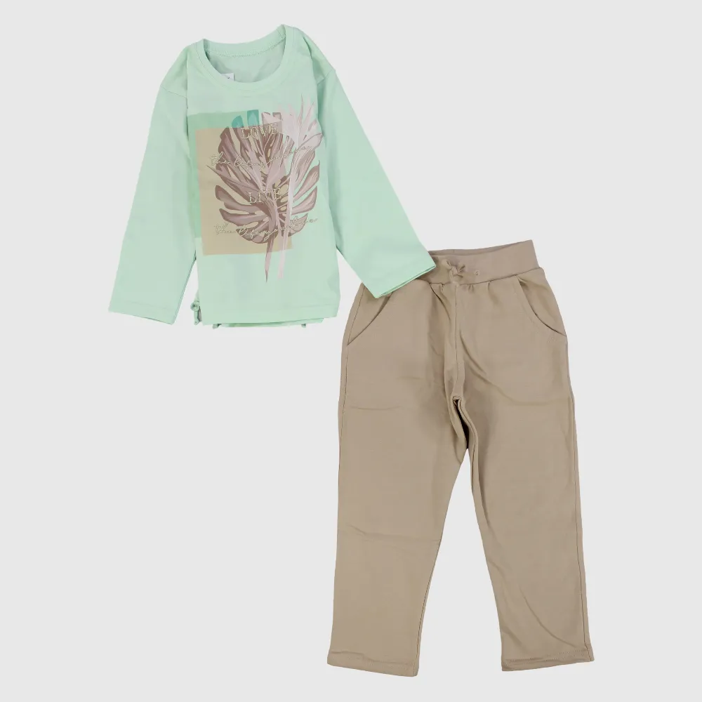 Großes Blatt Langarm-Pyjama
