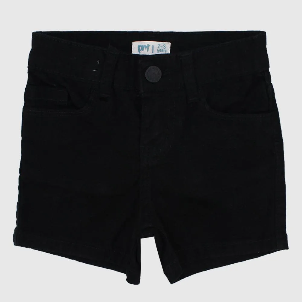 Schwarze Gabardine Shorts