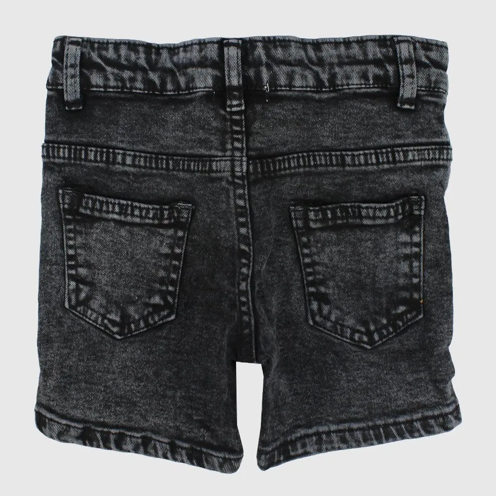 Schwarze Jeans-Shorts