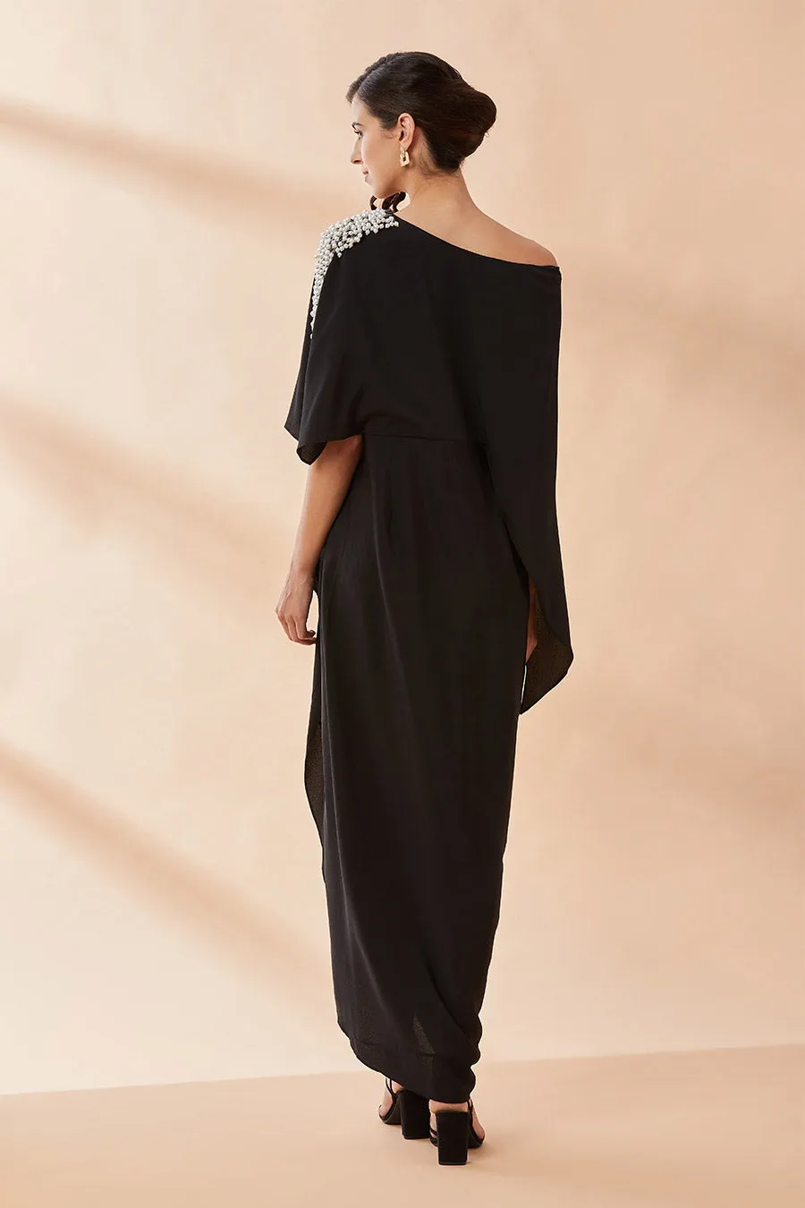 Black Pearl Ein-Schulter Drapierkleid