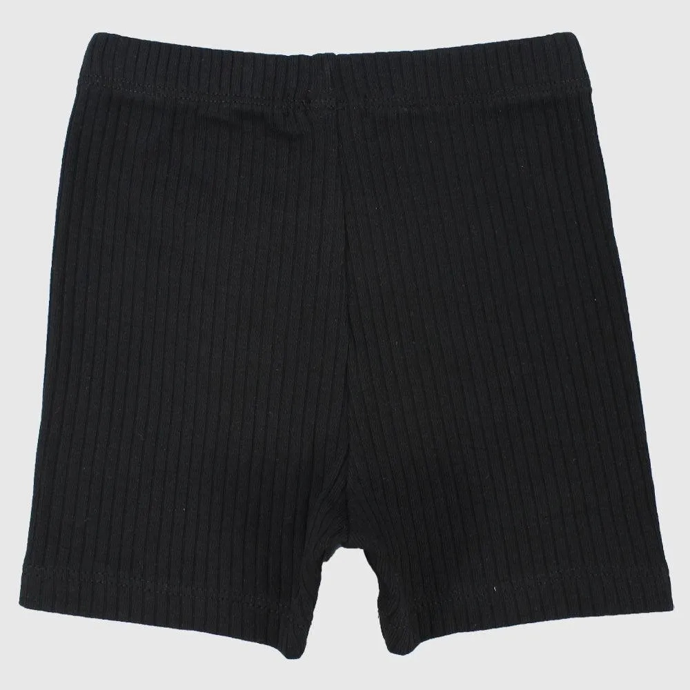Schwarze Rippenshorts