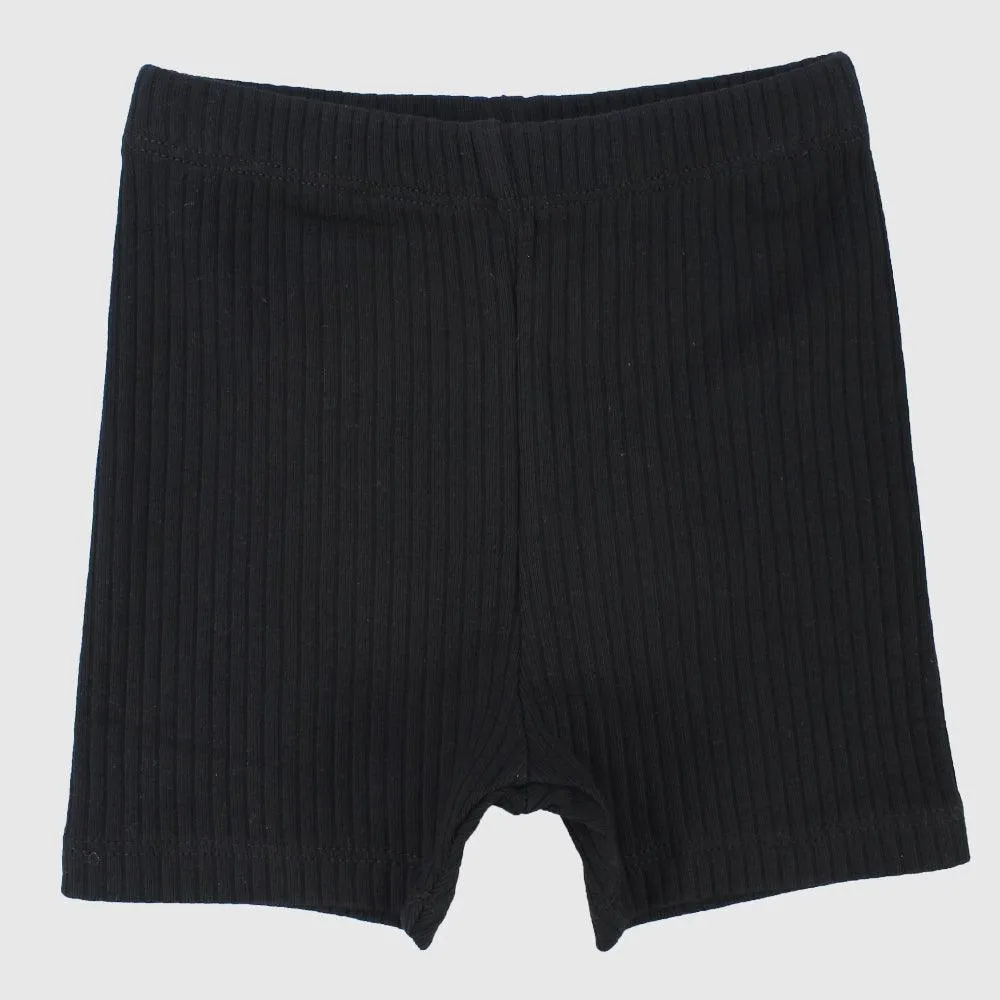 Schwarze Rippenshorts