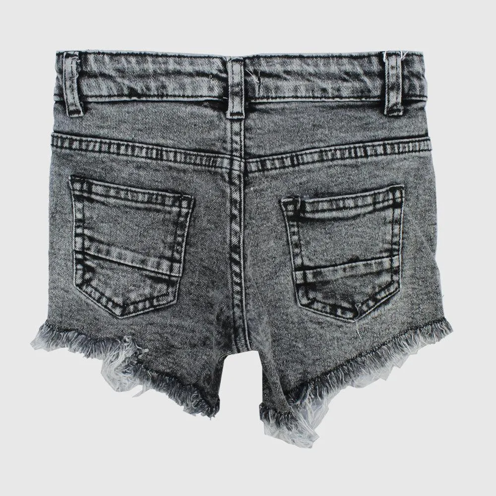 Zerrissene schwarze Jeans-Shorts