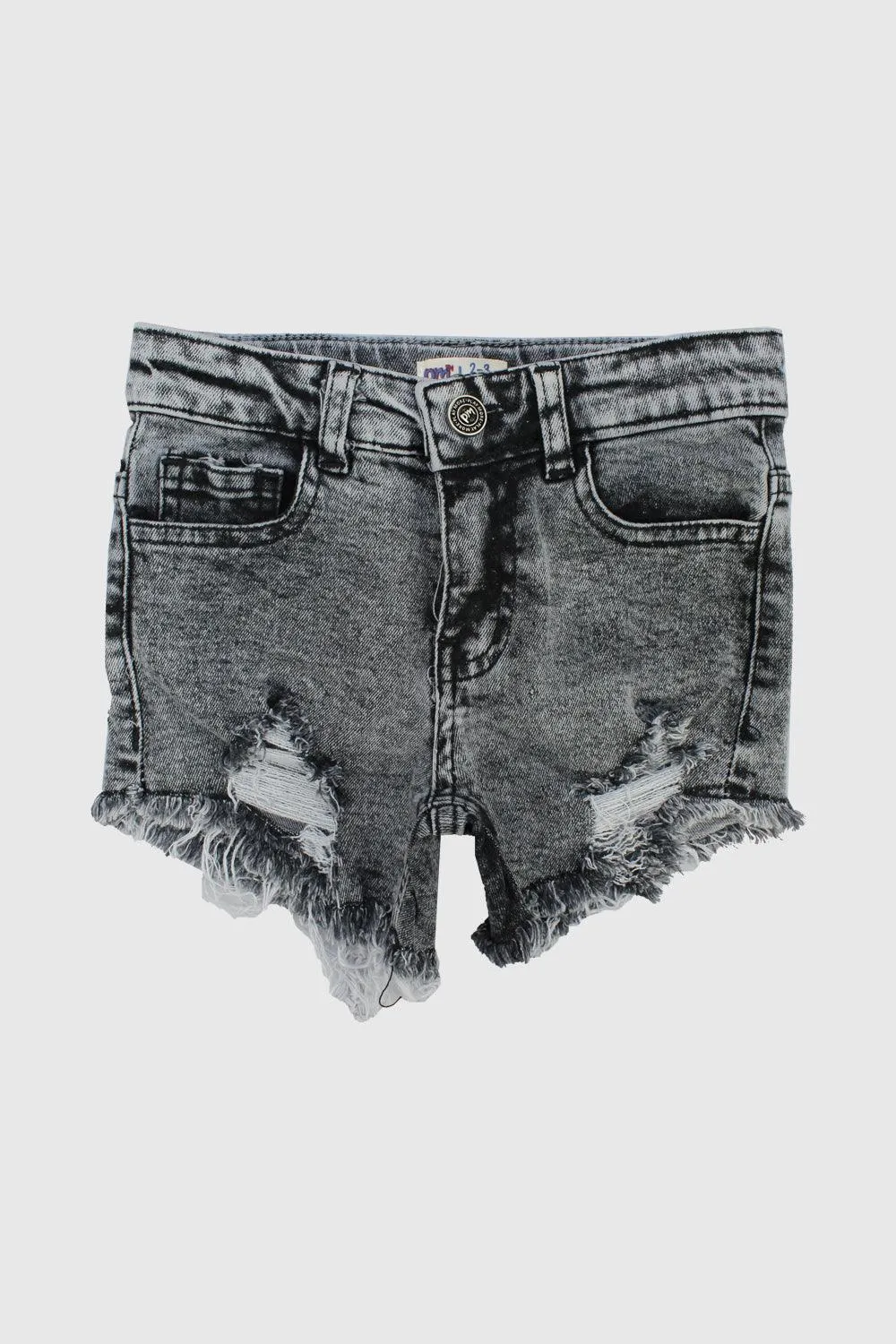 Zerrissene schwarze Jeans-Shorts