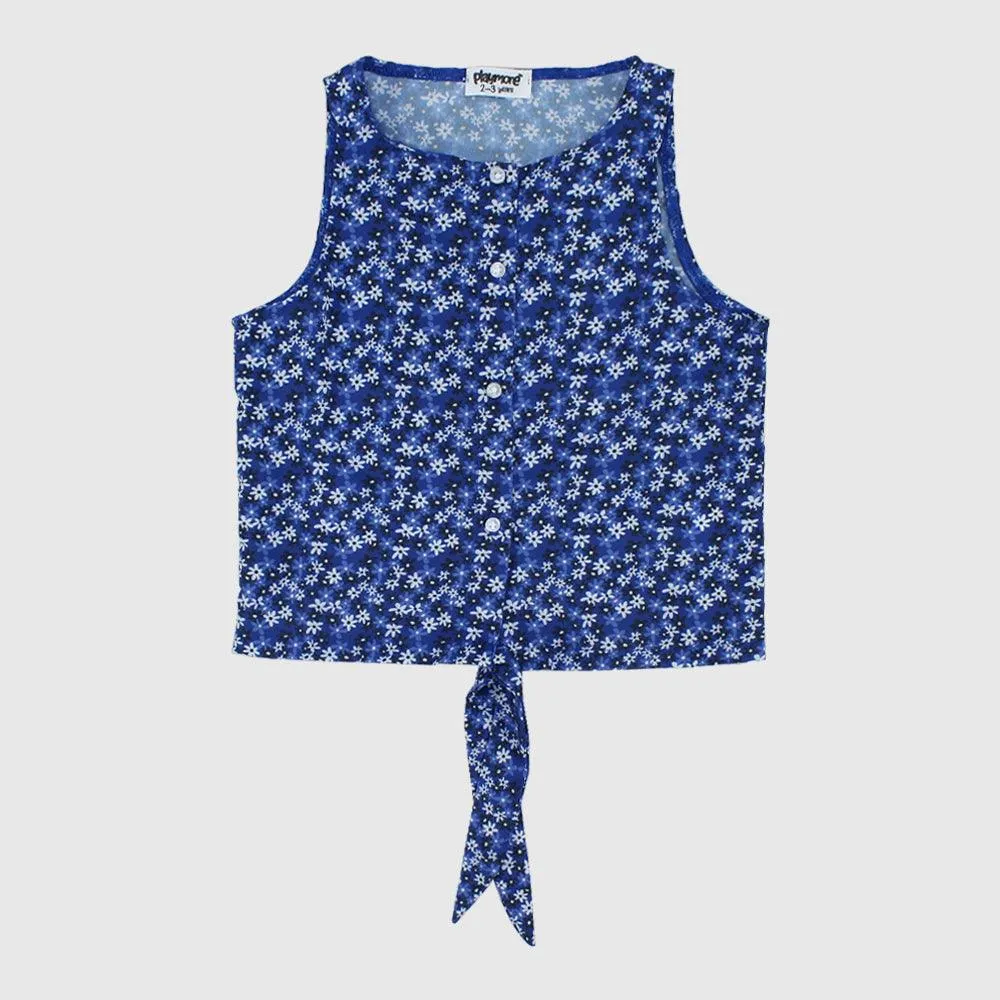 Blaue Blumen-Sleeveless-Bluse