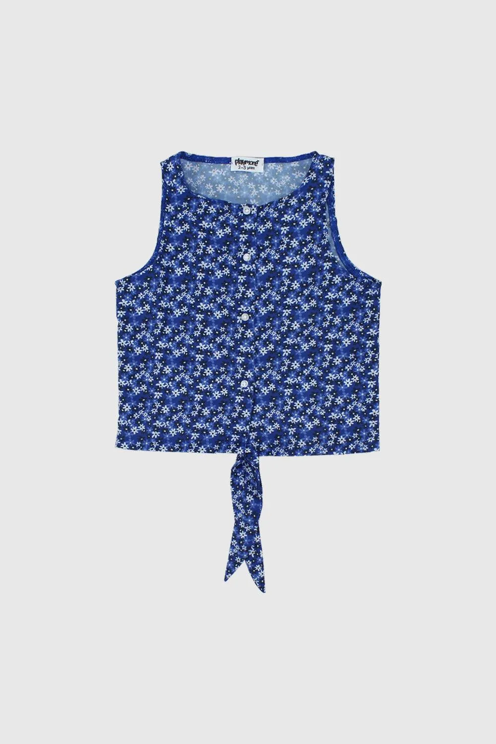 Blaue Blumen-Sleeveless-Bluse
