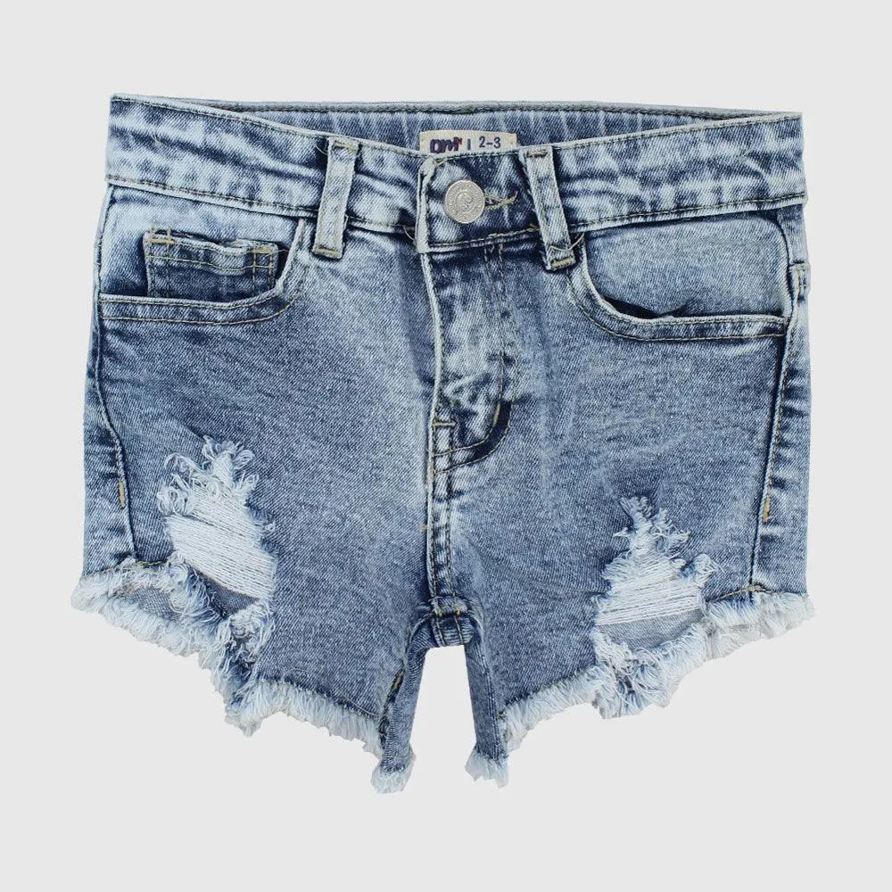 Blaue Zerrissene Jeans-Shorts