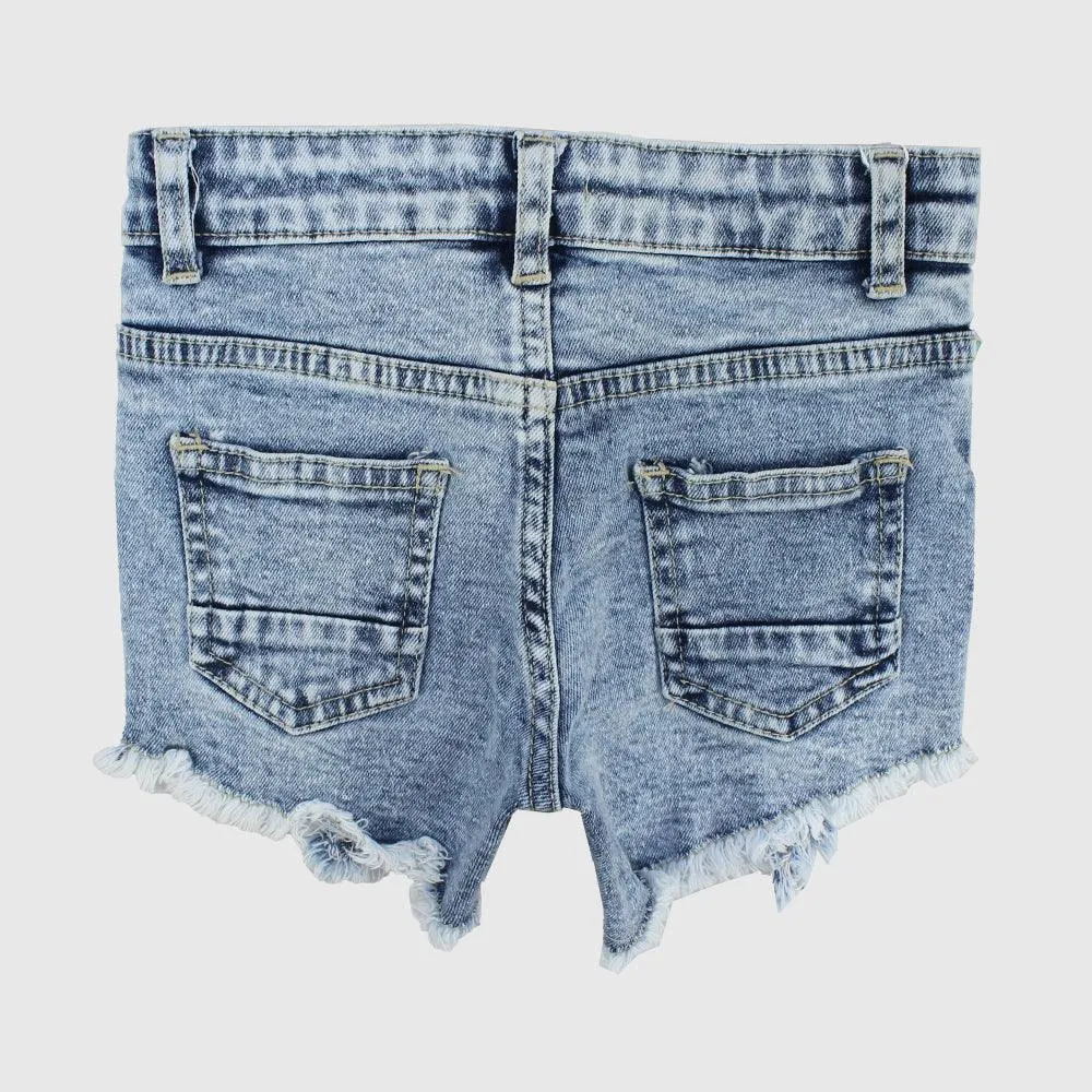 Blaue Zerrissene Jeans-Shorts