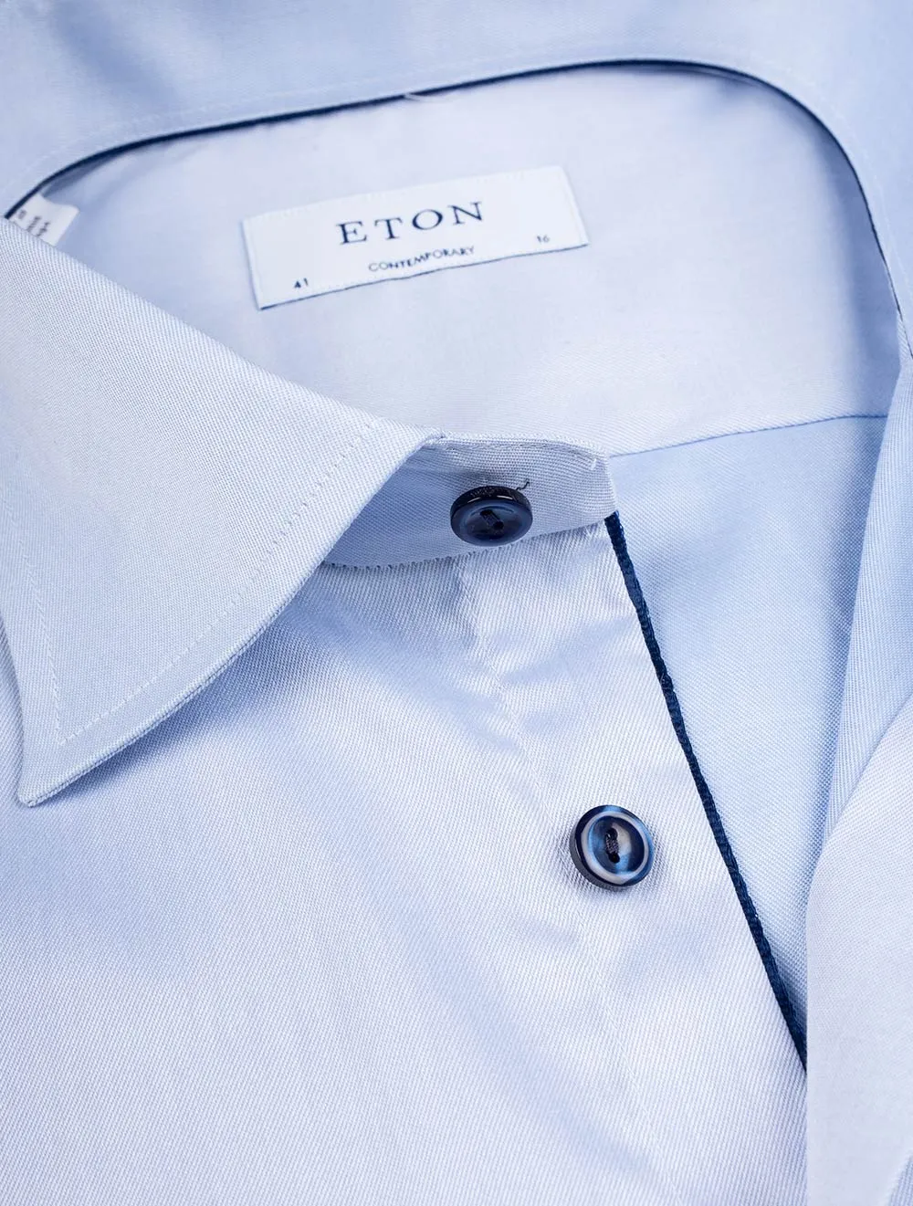 Blaues Signature Twill Navy Hemden im zeitgemäßen Schnitt