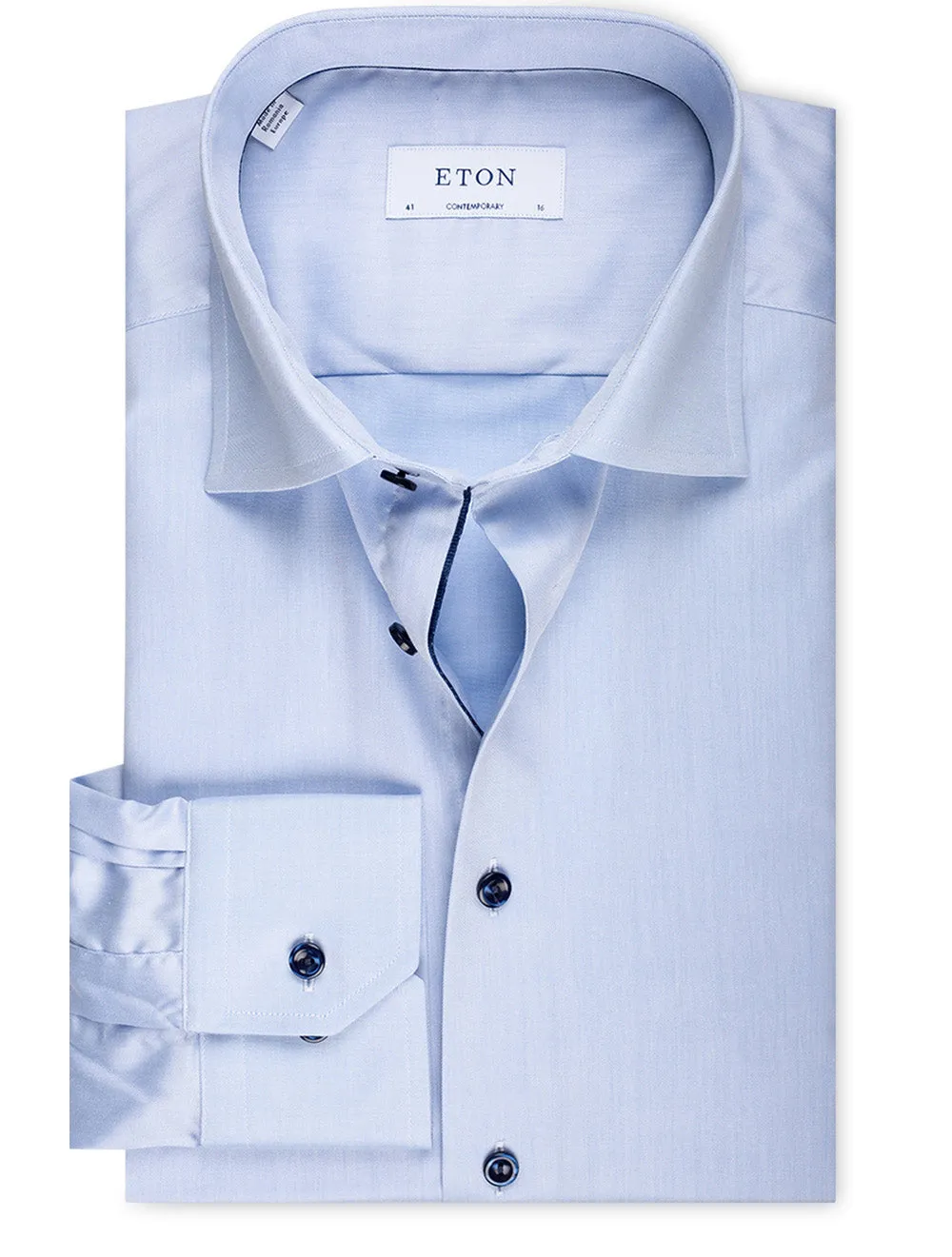 Blaues Signature Twill Navy Hemden im zeitgemäßen Schnitt