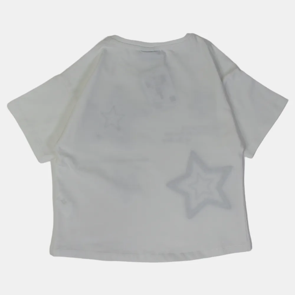 Blaue Sterne Kurzarm-Baumwoll-T-Shirt