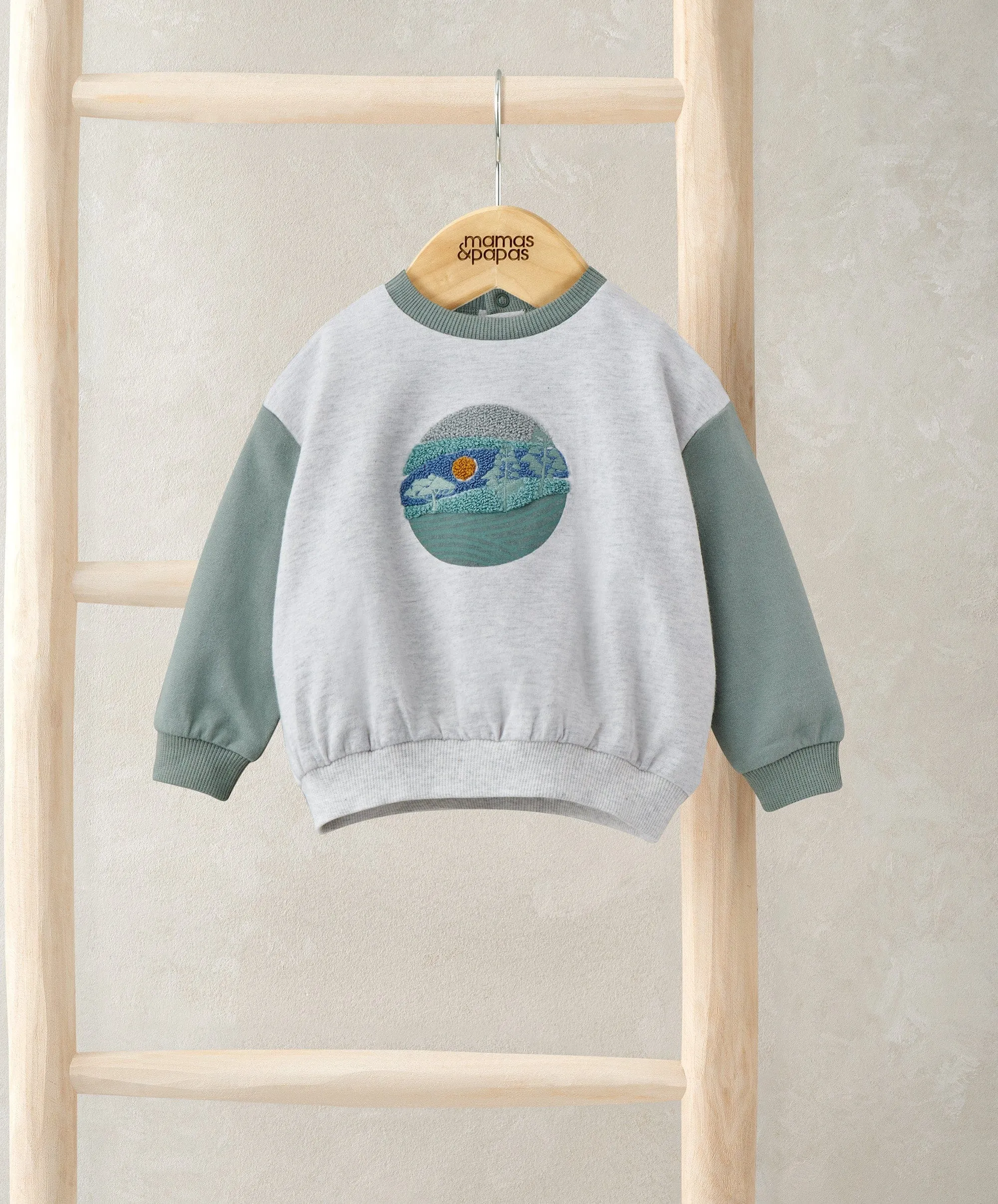 Boucle-Detail-Sweatshirt - Blau