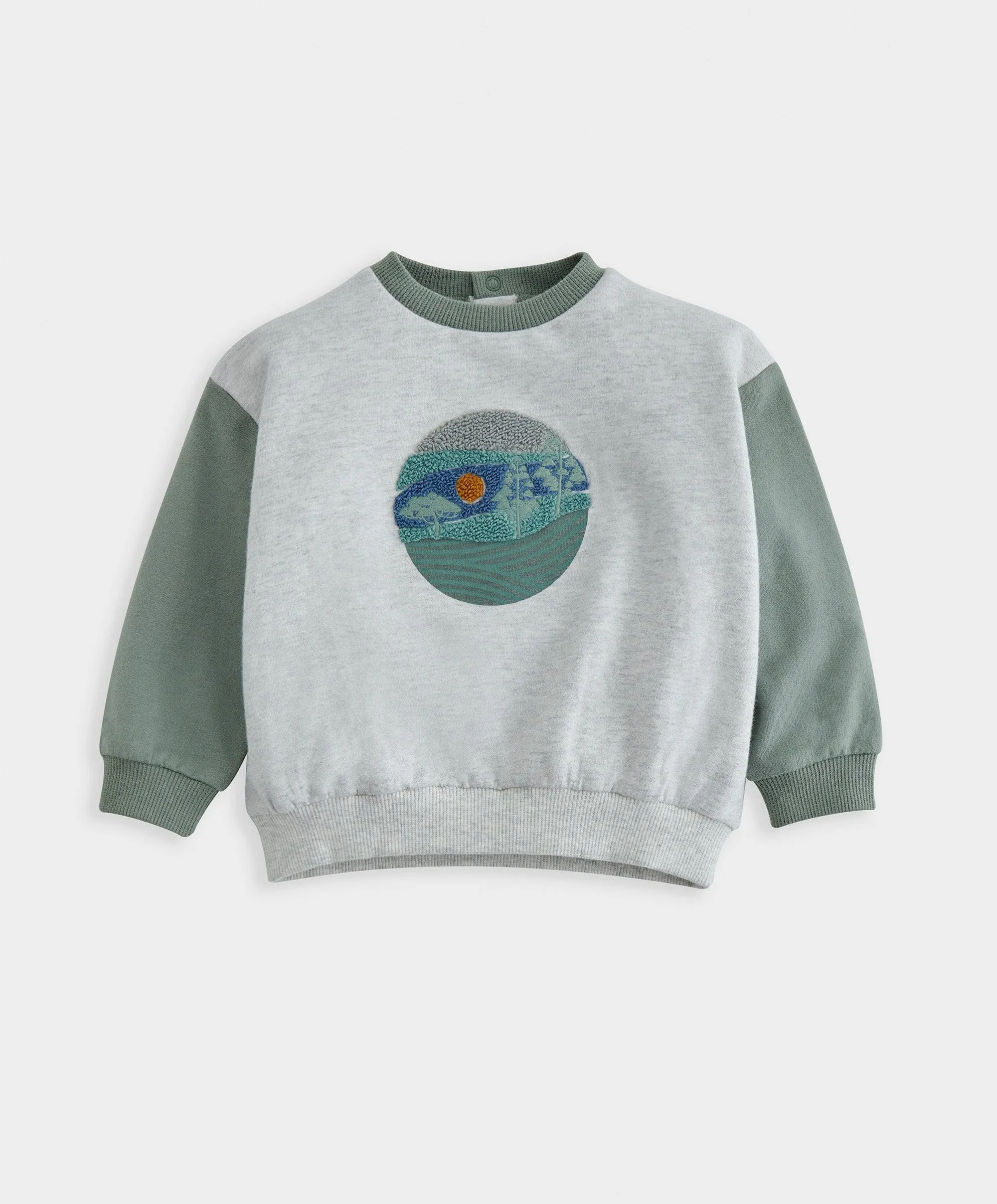 Boucle-Detail-Sweatshirt - Blau