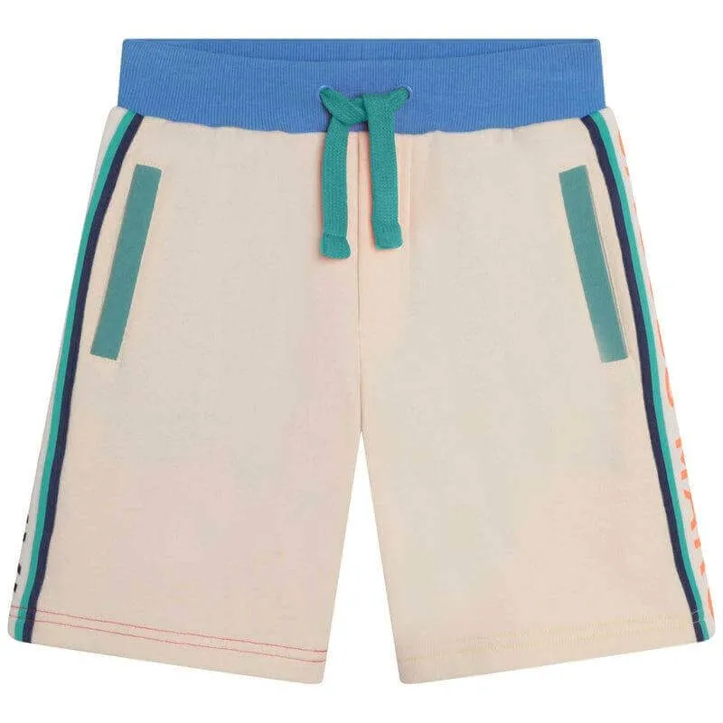 Jungen Beige Farbblock Shorts