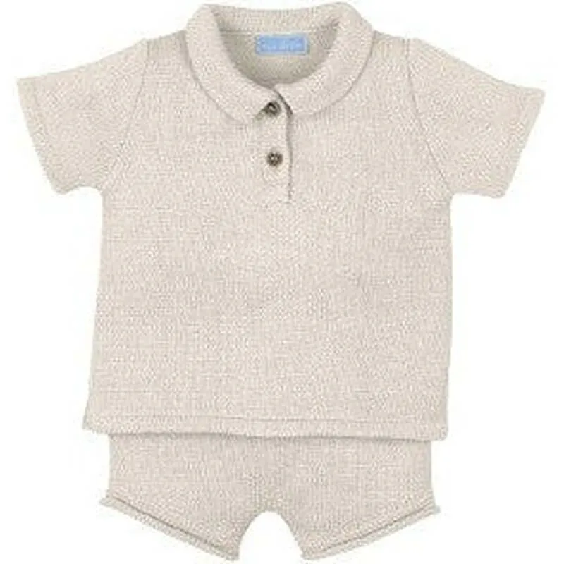 Beige Polo-Shirt-Set für Jungen