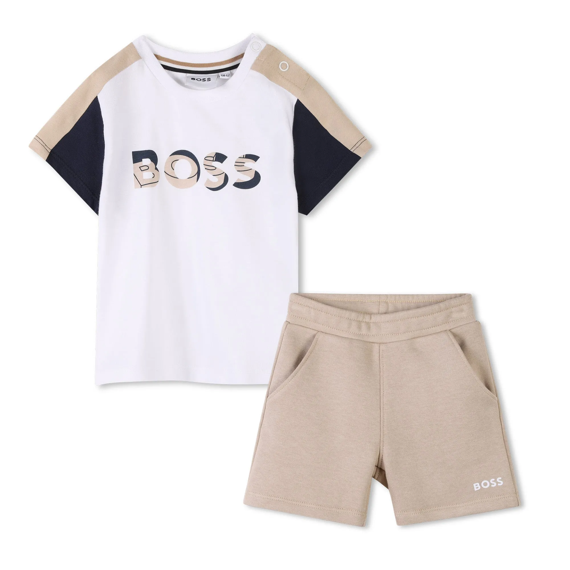 Beige Kurzarm-Set für Jungen