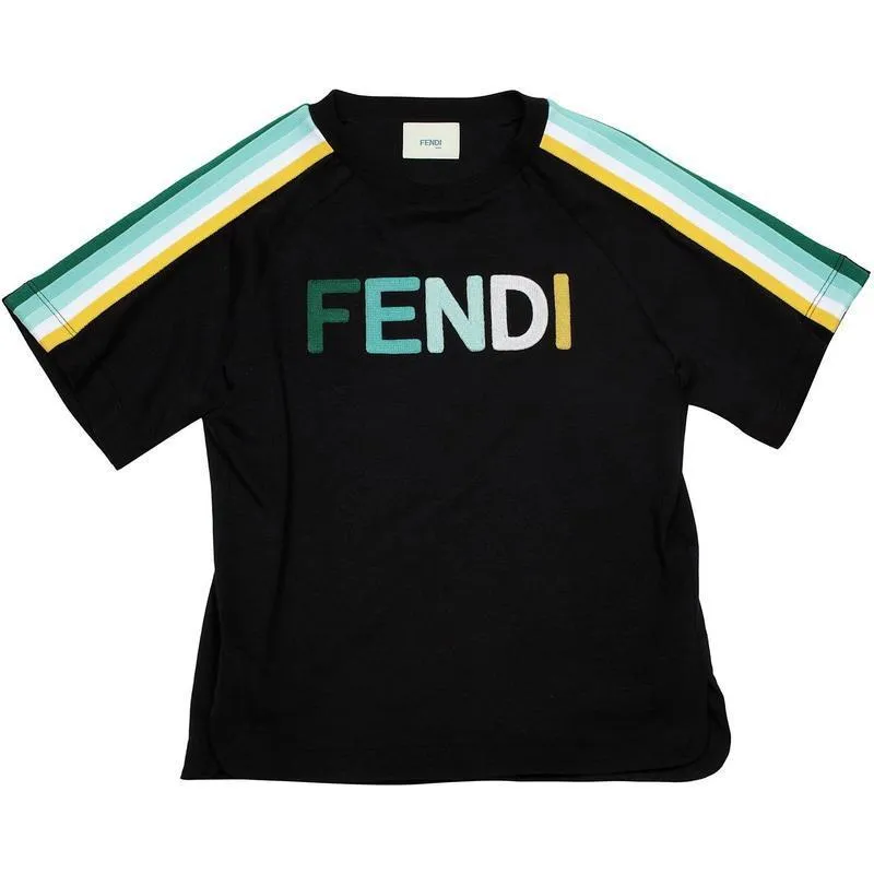 Jungen Schwarz & Grün Logo T-Shirt