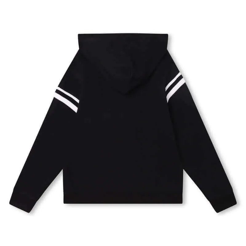 Jungen Schwarz & Weiß Logo Hoodie
