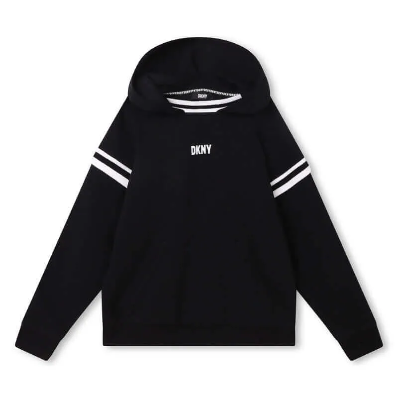 Jungen Schwarz & Weiß Logo Hoodie