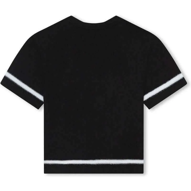 Jungen Schwarz & Weiß Kurzarm T-Shirt