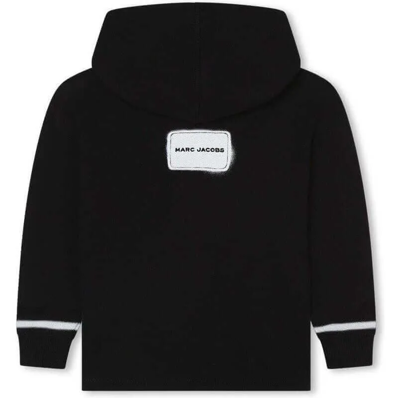 Jungen Schwarz & Weiß Sprühfarbe Kapuzenpullover