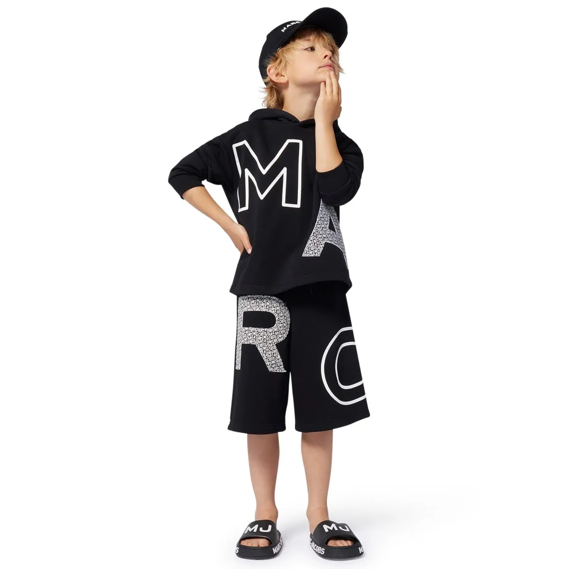 Jungen Schwarze Bermuda-Shorts