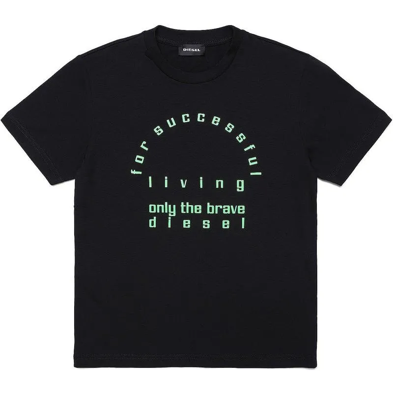 Jungen Schwarzes Mutiges T-Shirt