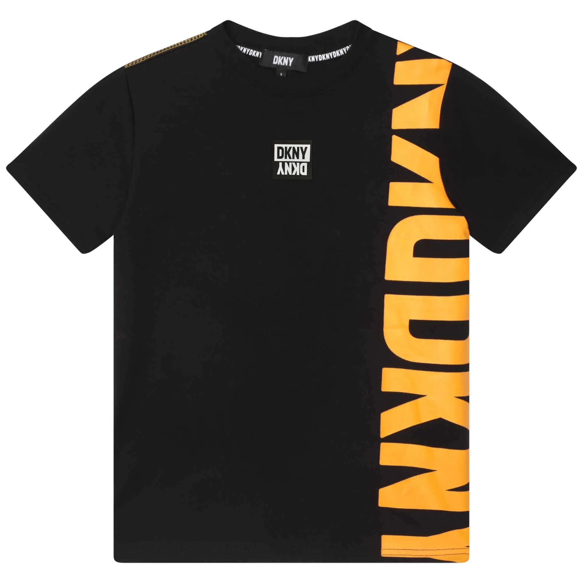 Jungen Schwarzes Baumwoll-Logo T-Shirt