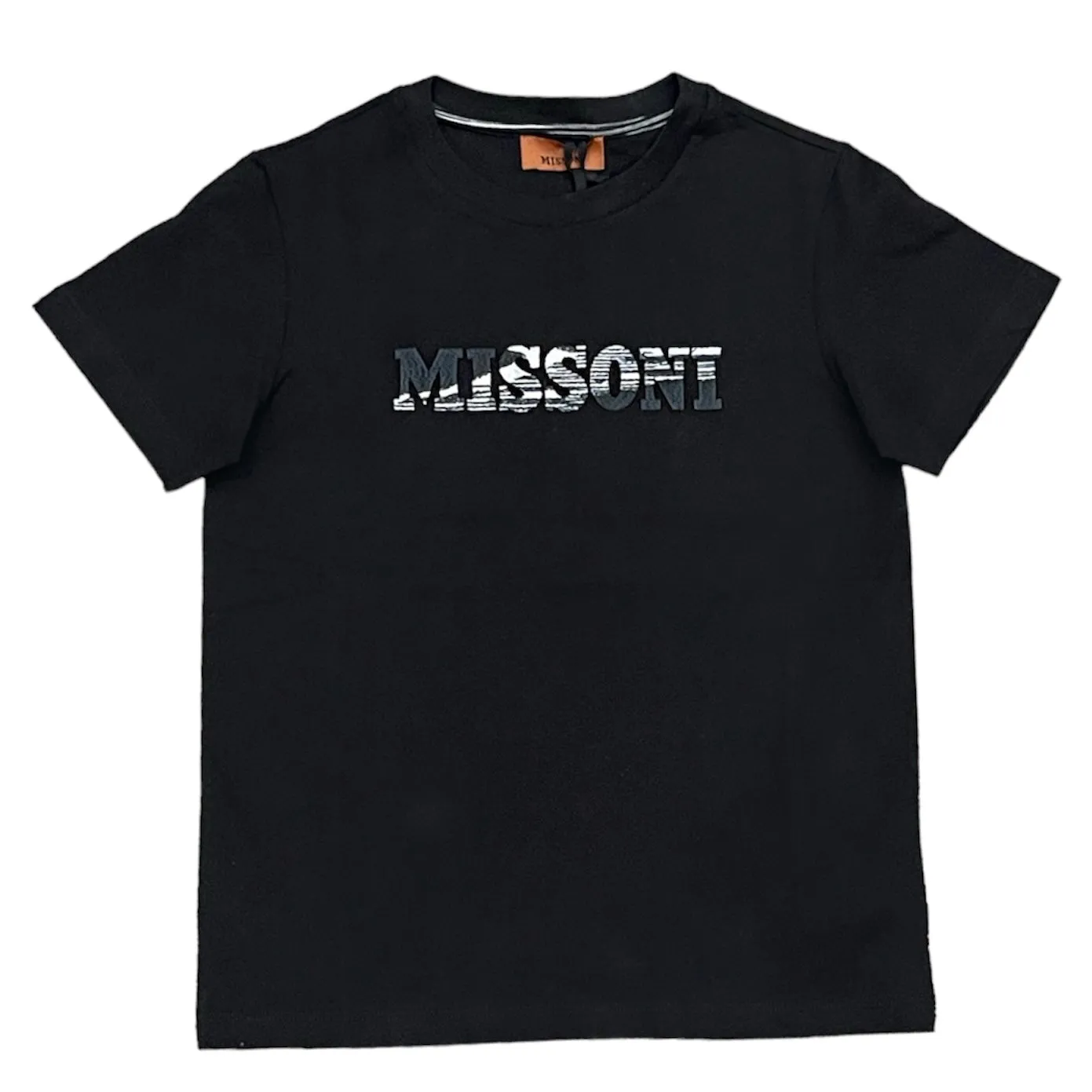 Jungen Schwarz Verzerrtes Logo T-Shirt