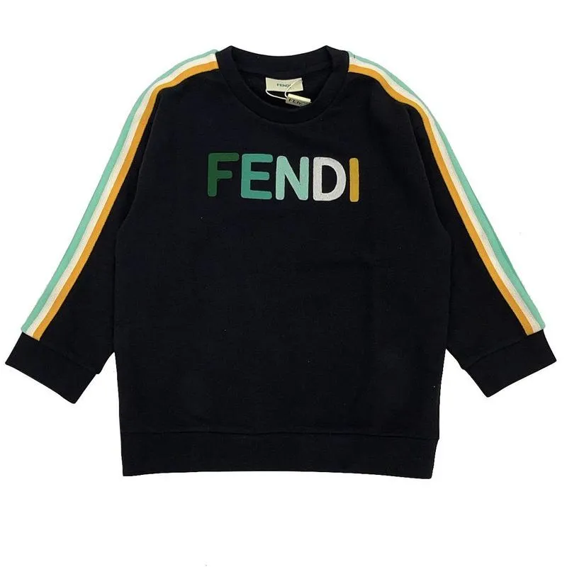 Jungen Schwarzer Fendi Logo Sweatshirt