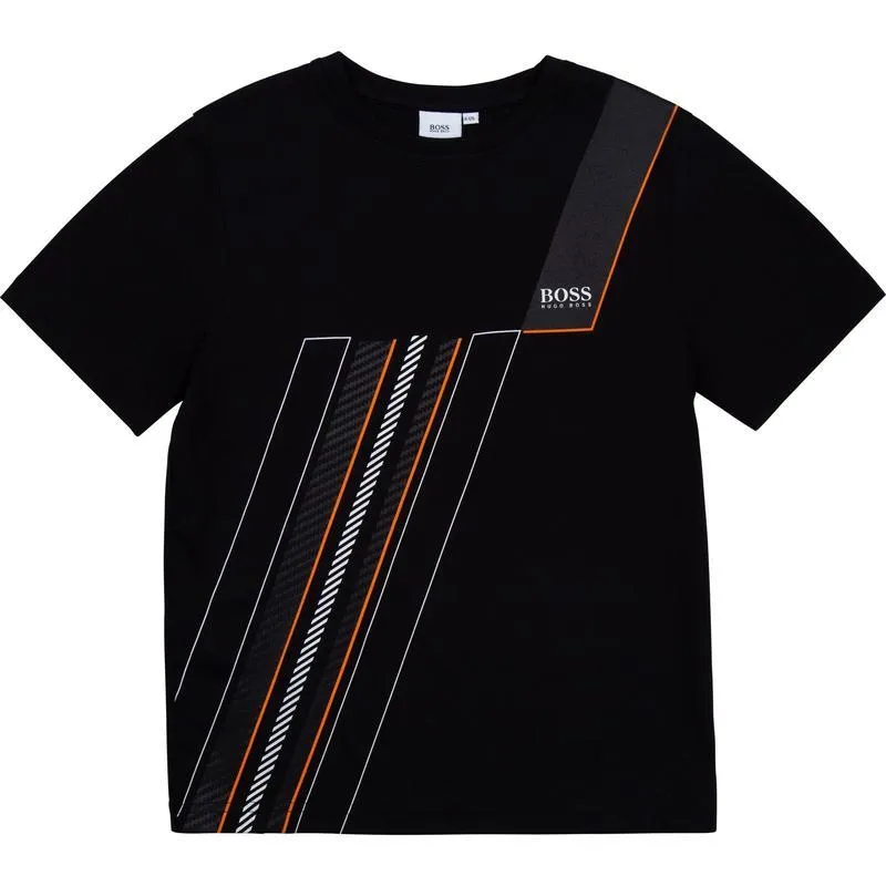 Jungen Schwarz Linien T-Shirt