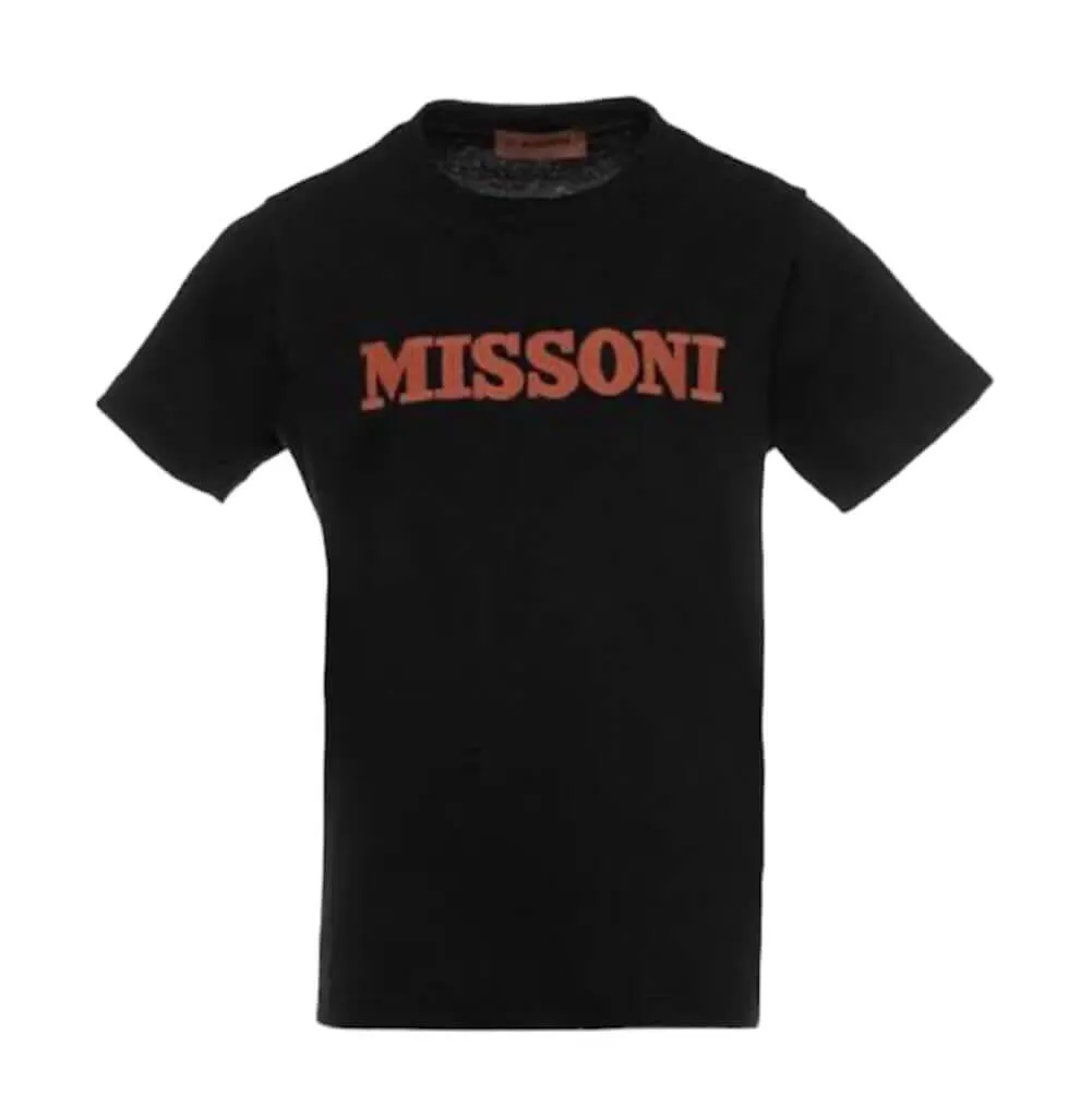Jungen Schwarzes Logo T-Shirt