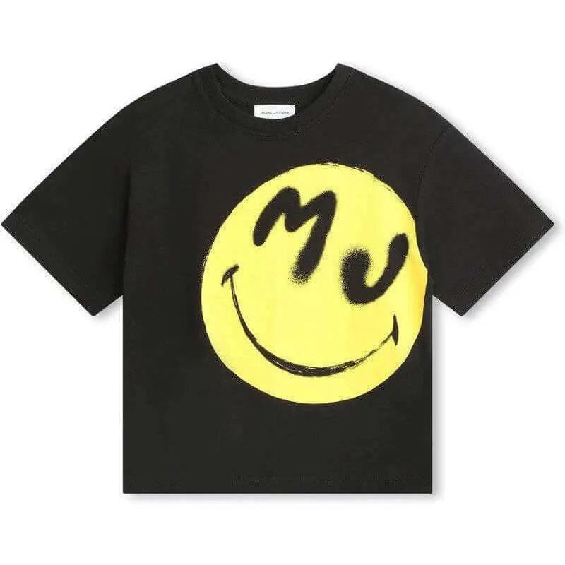 Jungen Schwarzes Marc Jacobs X Smileyworld T-Shirt