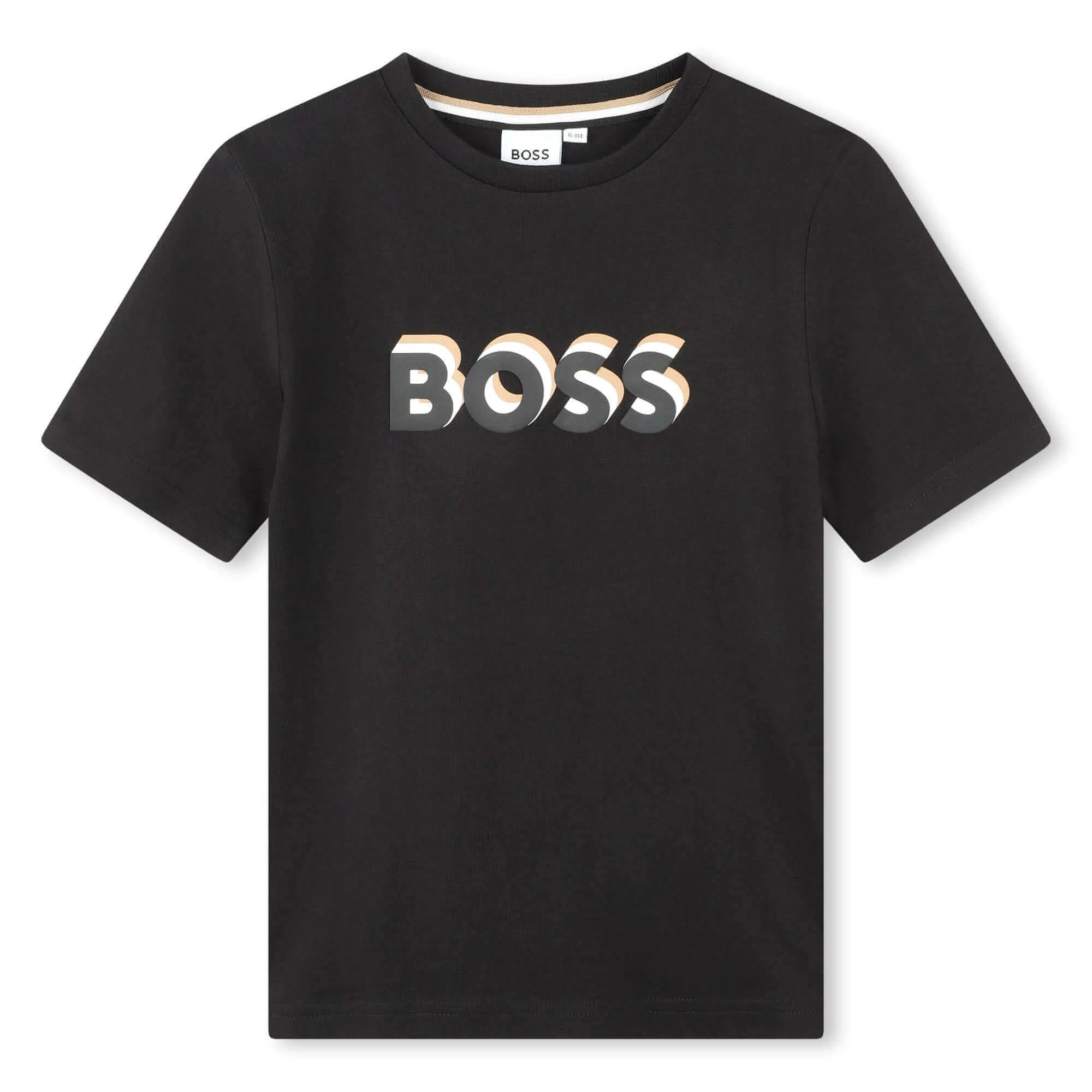 Jungen Schwarz Gemischtes Druck Logo T-Shirt