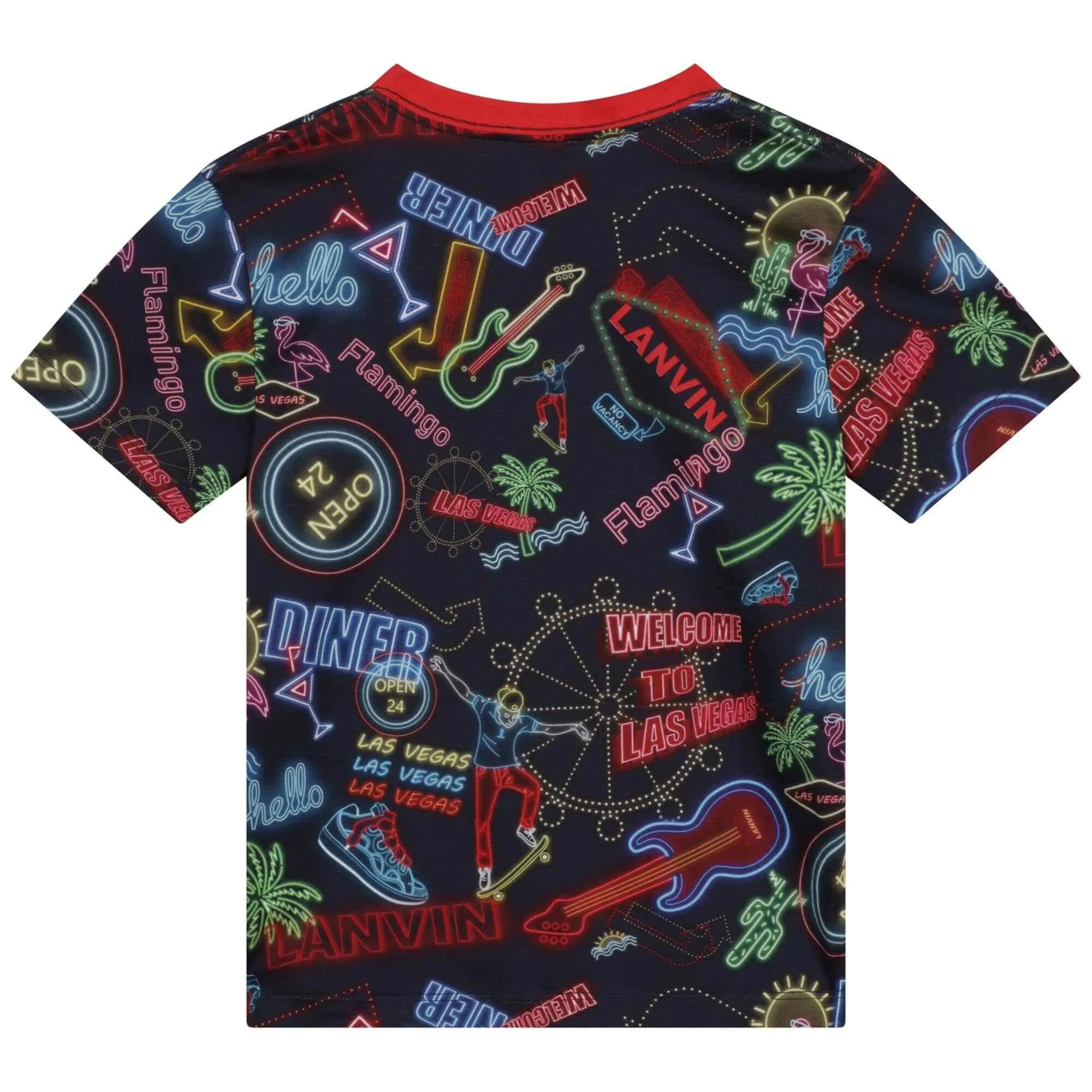 Jungen Schwarz Neon Druck T-Shirt
