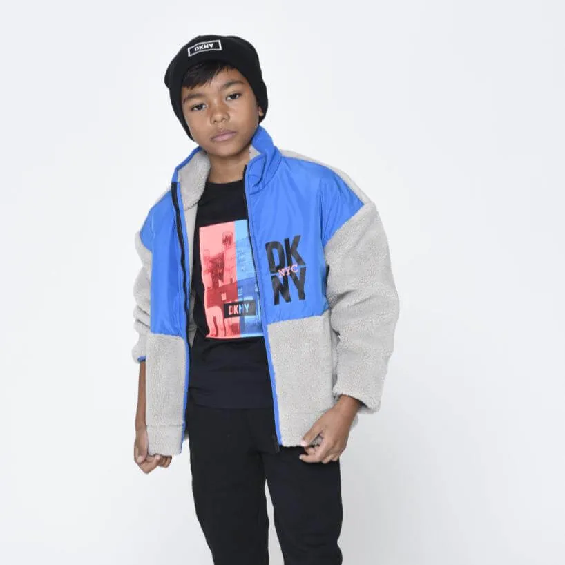 Jungen Schwarz Bedrucktes Langarm T-Shirt