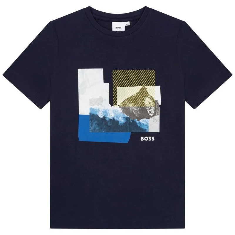 Jungen Schwarz Bedrucktes T-Shirt