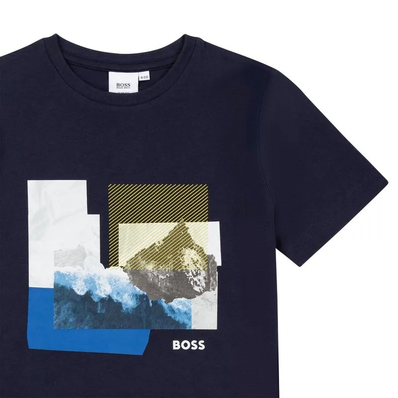 Jungen Schwarz Bedrucktes T-Shirt