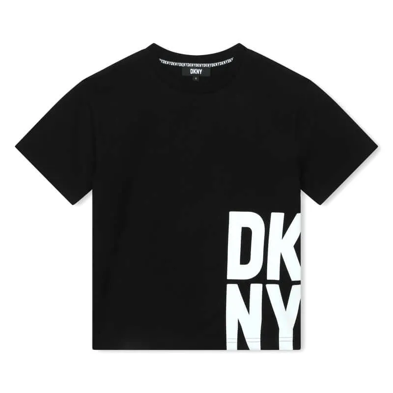 Jungen Schwarzes Kurzarm T-Shirt