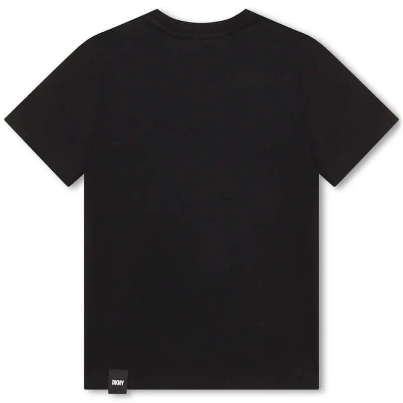 Jungen Schwarzes Kurzarm T-Shirt
